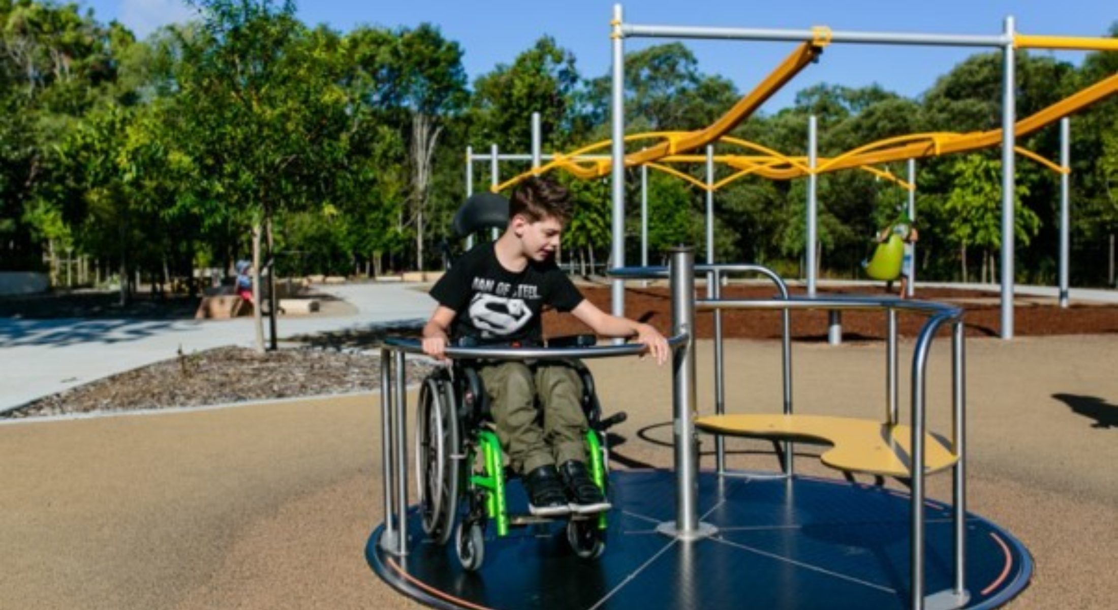 CREEC All Abilities carousel in playground near Caboolture in the Moreton Bay Region