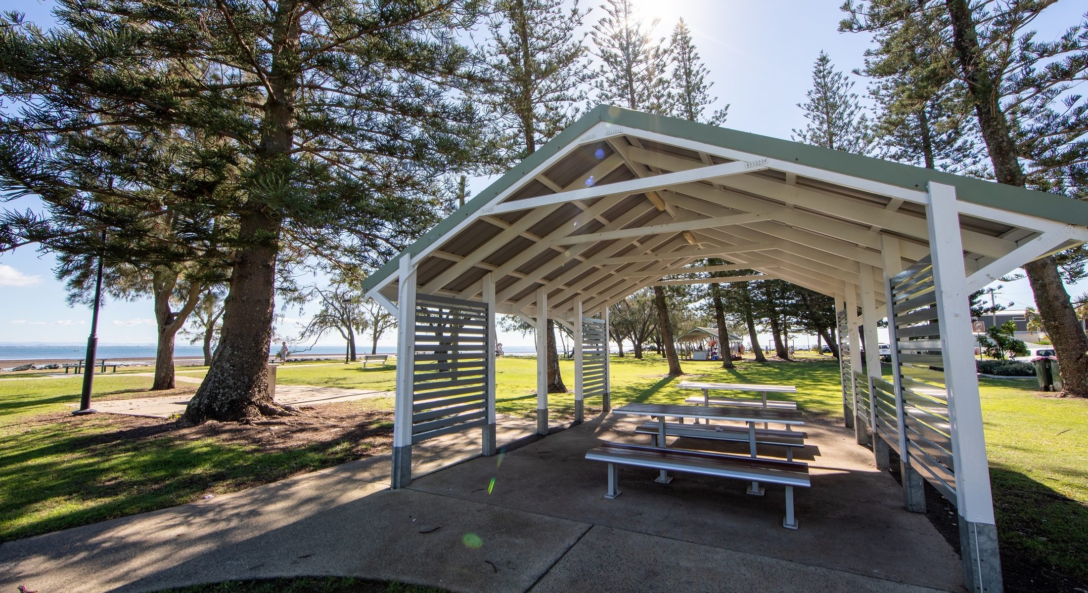 Jamieson Park Scarborough picnic shelter tables Moreton Bay Region